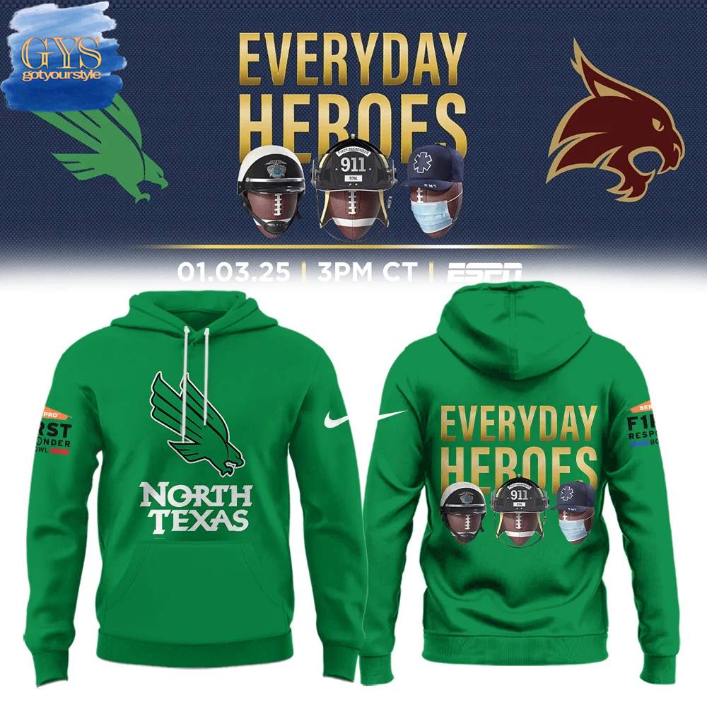 North Texas Mean Green Everyday Heroes Limited Edition Hoodie 1