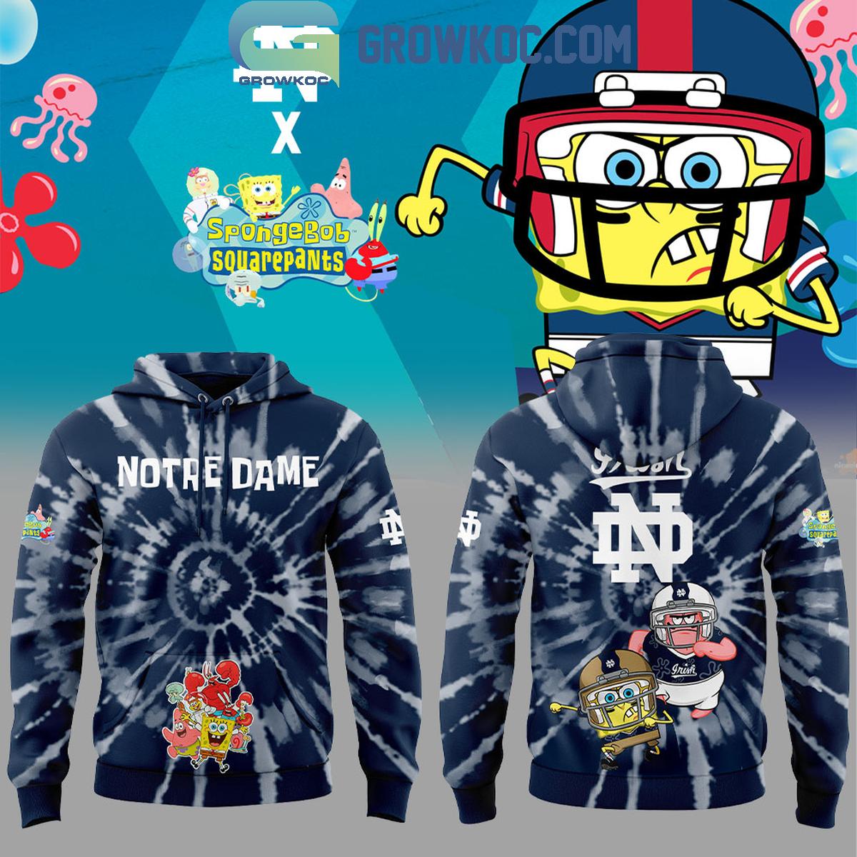 Notre Dame Fighting Irish SpongeBob SquarePants Hoodie Shirt 1 PTSoO