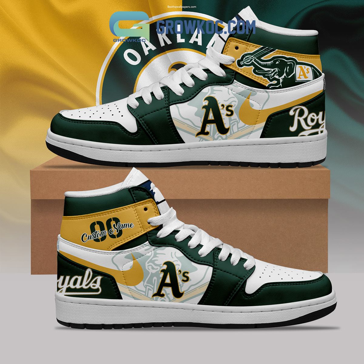 Oakland Athletics MLB Personalized Air Jordan 1 Shoes2B1 YLIwj