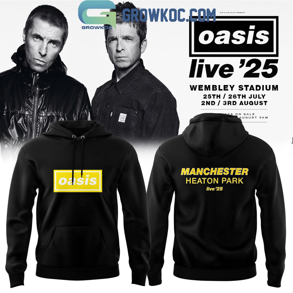 Oasis Live 25 Manchester Heaton Park Black Hoodie Shirt 1 vaehQ