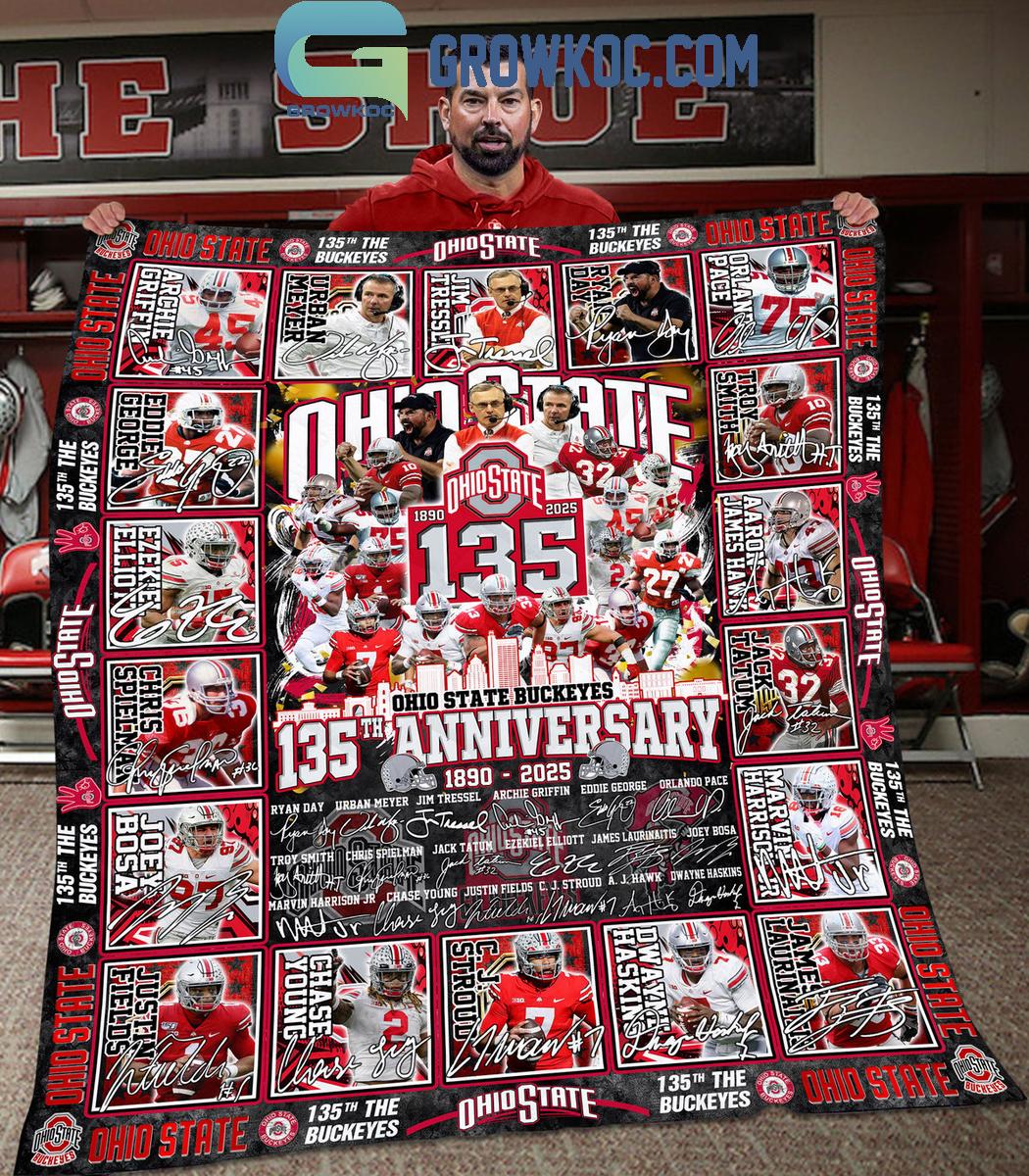 Ohio State Buckeyes 135th Anniversary 1890 2025 Celebrating Fleece Blanket Quilt 1 yALCr Ohio State Buckeyes 135th Anniversary 1890 2025 Celebrating Fleece Blanket Quilt 1 yALCr