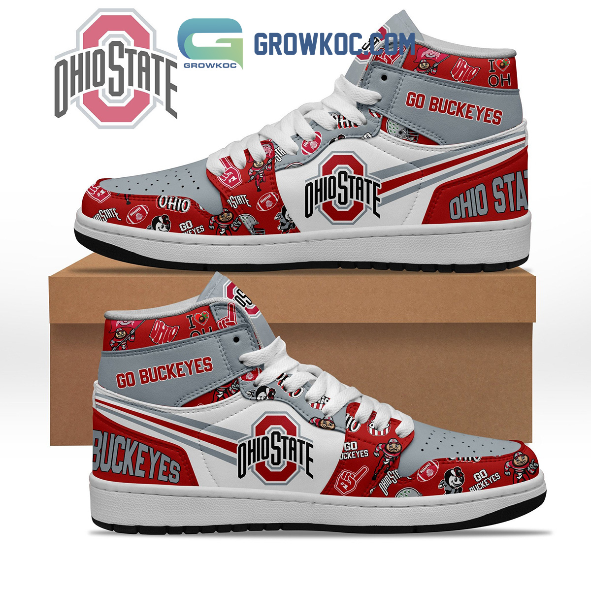 Ohio State Buckeyes Go Buckeyes Air Jordan 1 Shoes2B1 Oquig