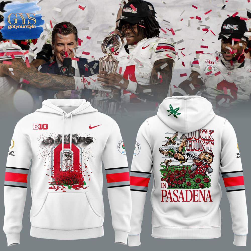 Ohio State Champions Rose Bowl Game 2025 Duck Hunt Hoodie 1
