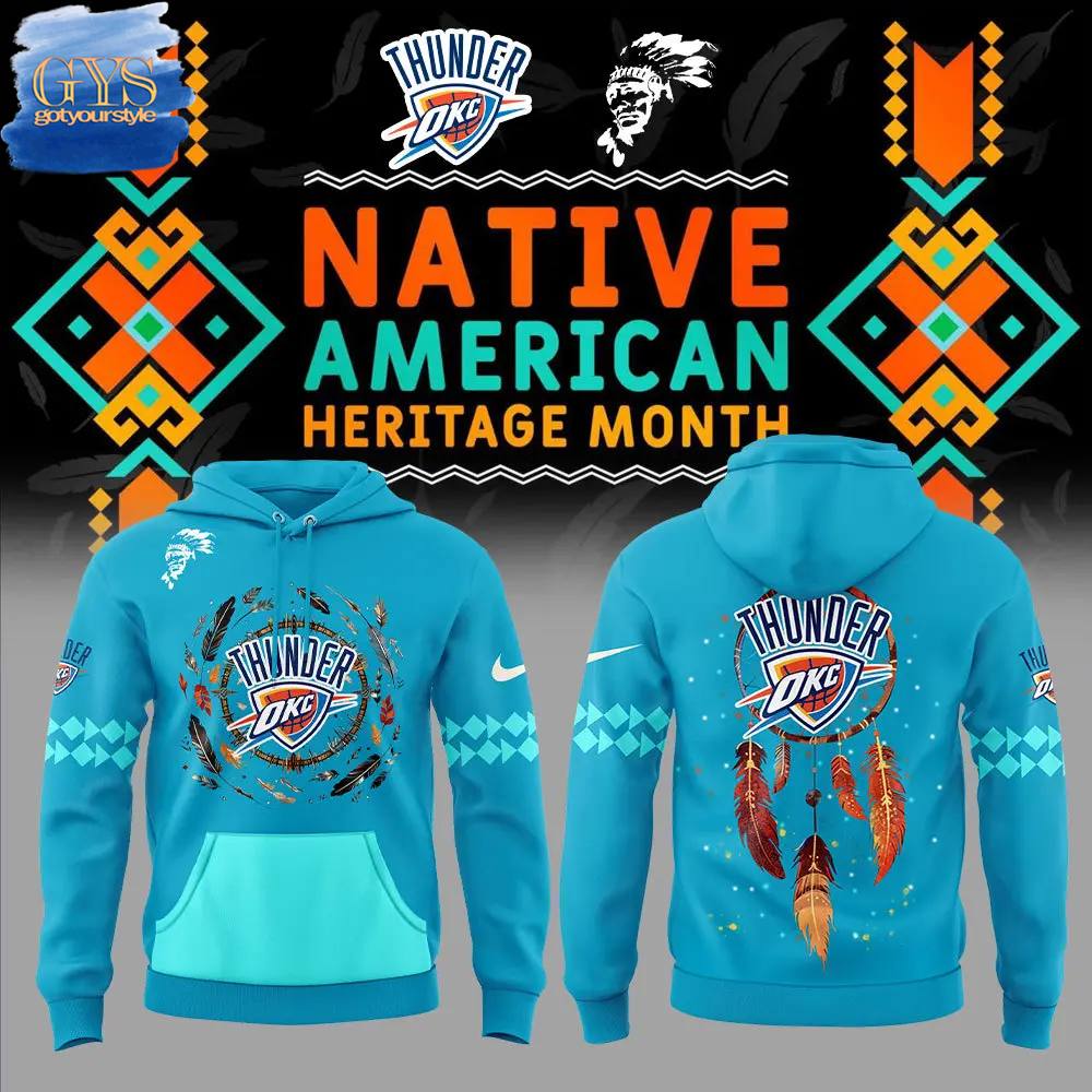 Oklahoma City Thunder Native American Heritage Month 2024 Limited Edition Hoodie 1