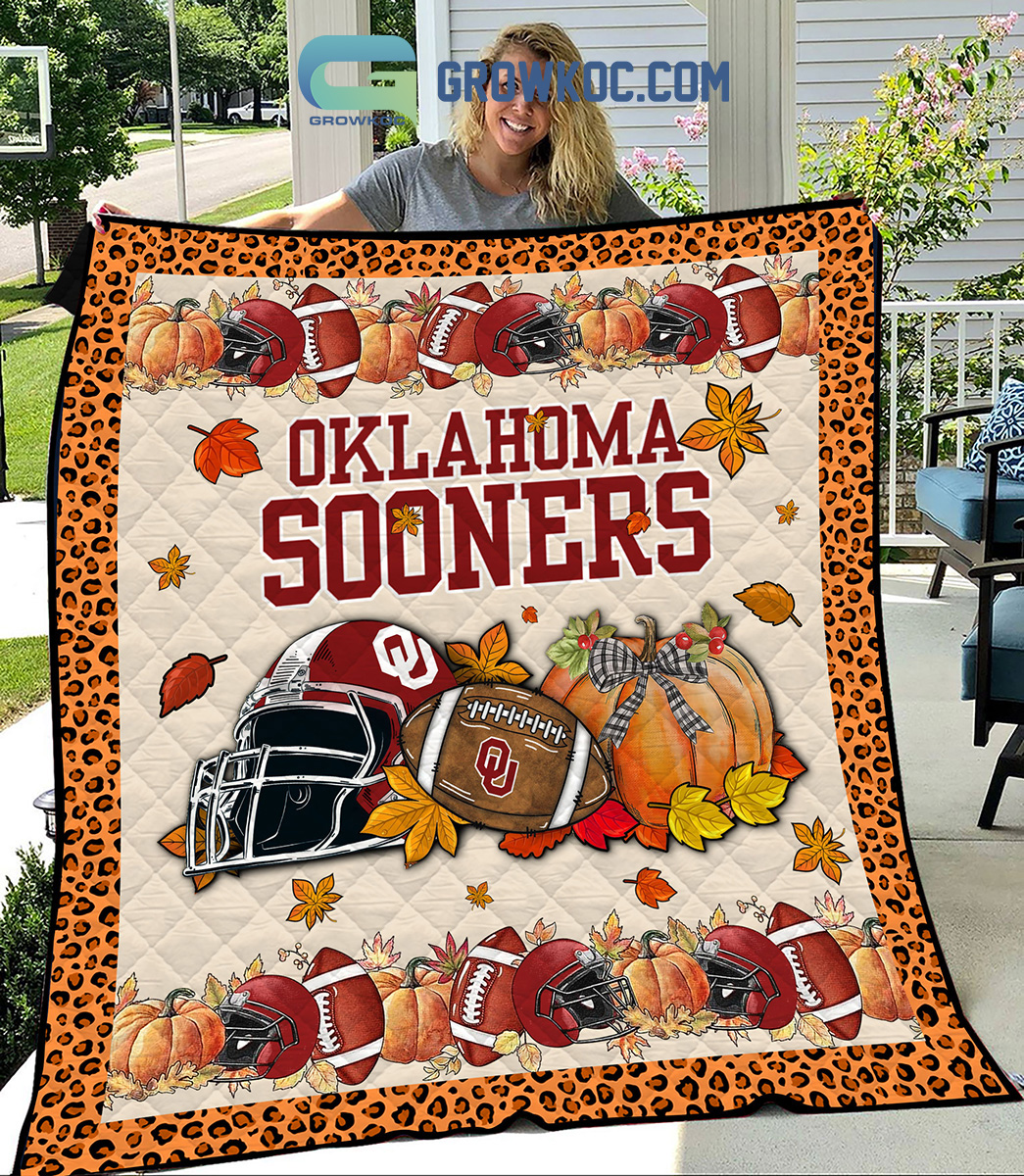 Oklahoma Sooners NCAA Football Welcome Fall Pumpkin Halloween Fleece Blanket Quilt2B1 IH7t5 Oklahoma Sooners NCAA Football Welcome Fall Pumpkin Halloween Fleece Blanket Quilt2B1 IH7t5