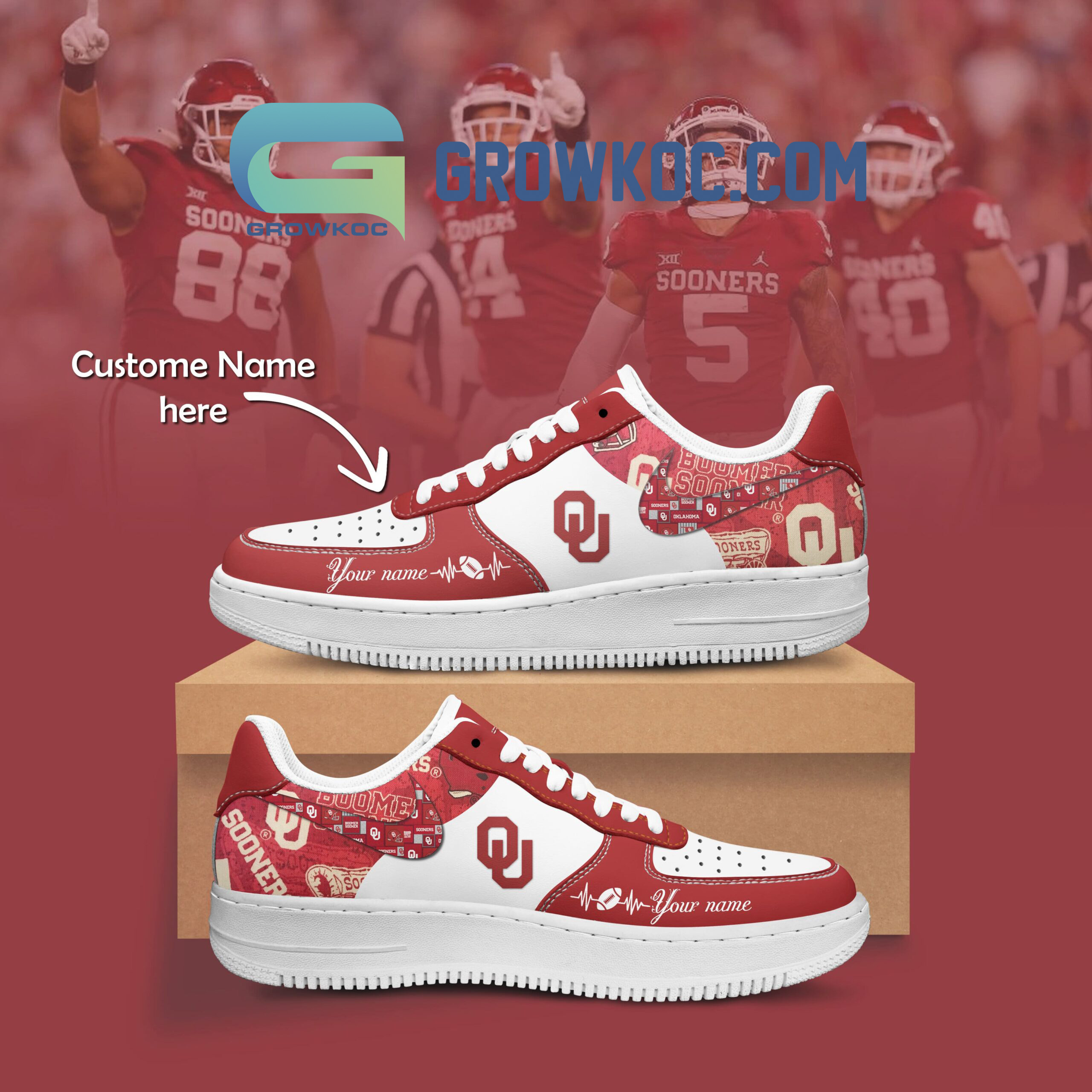 Oklahoma Sooners Personalized Air Force 1 Shoes2B1 AmRoc