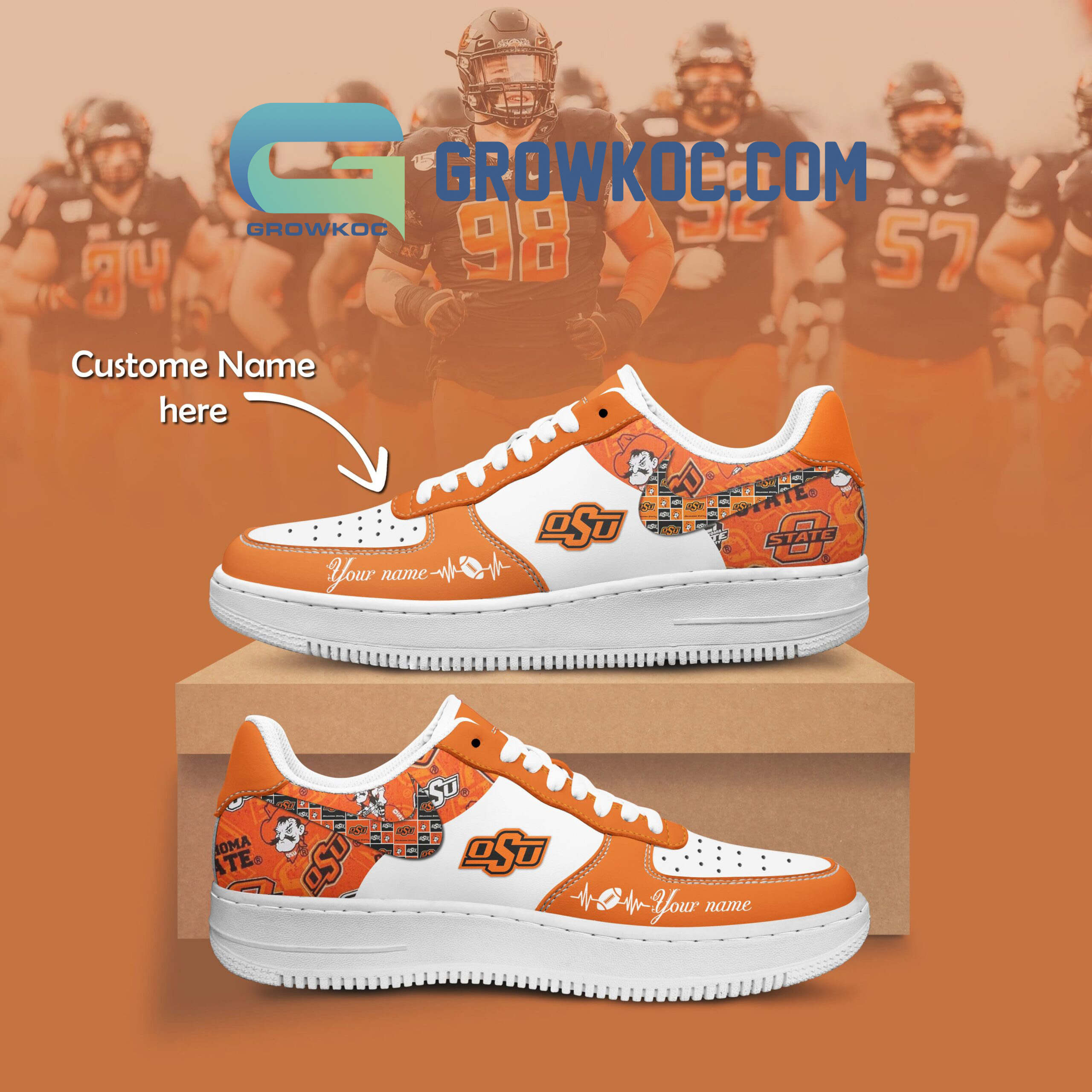 Oklahoma State Cowboys Personalized Air Force 1 Shoes2B1 e3Pat
