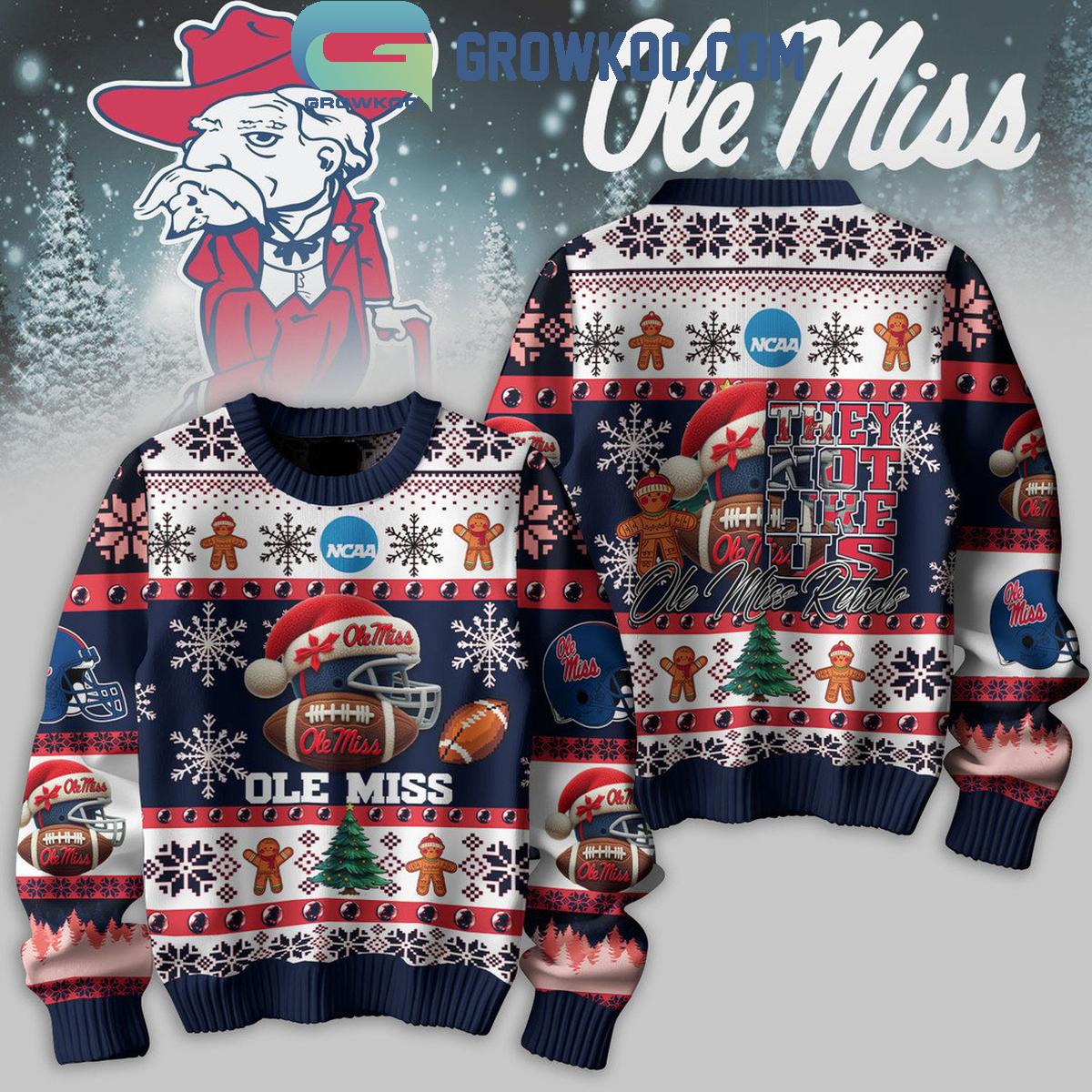 Ole Miss Rebels Christmas They Not Like Us Rebels Ugly Sweater 1 F3gdw