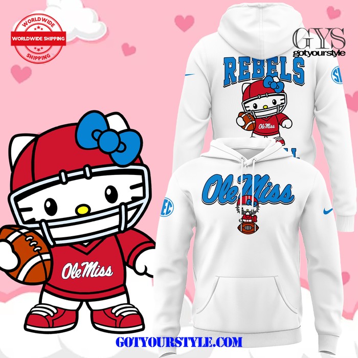Ole Miss Rebels Football Hello Kitty Limited 2024 Hoodie 1