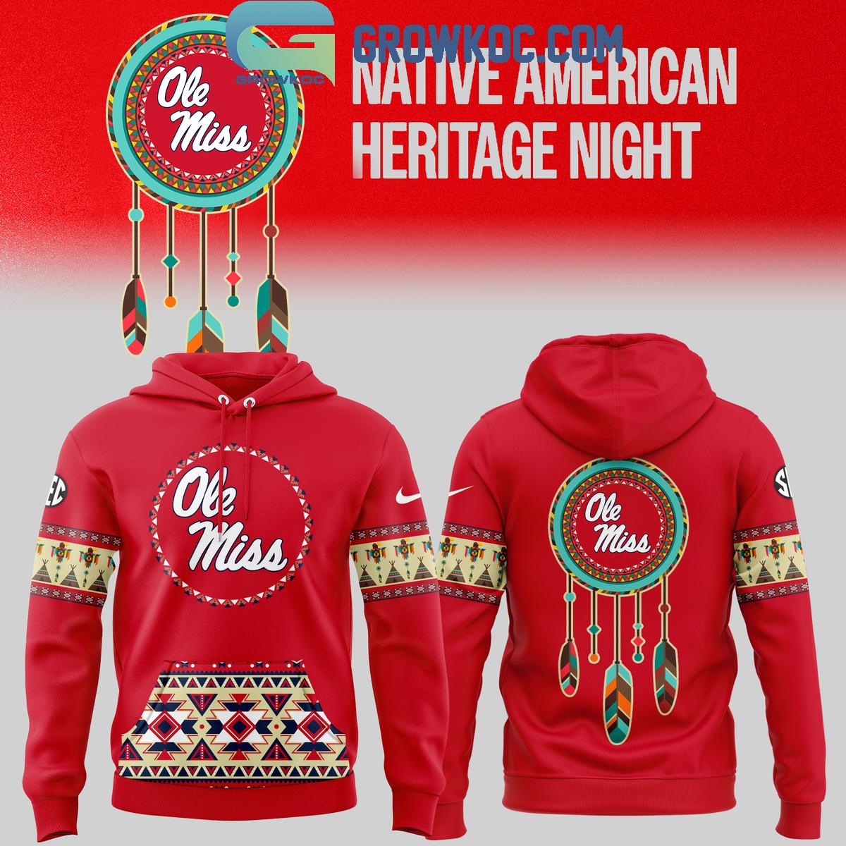 Ole Miss Rebels Football Remember Native American Heritage Hoodie T Shirt 1 xsTsQ