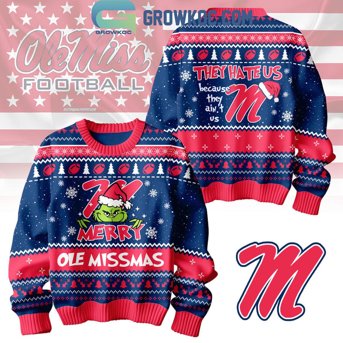 Ole Miss Rebels Grinch Christmas Merry Ole Missmas Ugly Sweater 1 BbAl0