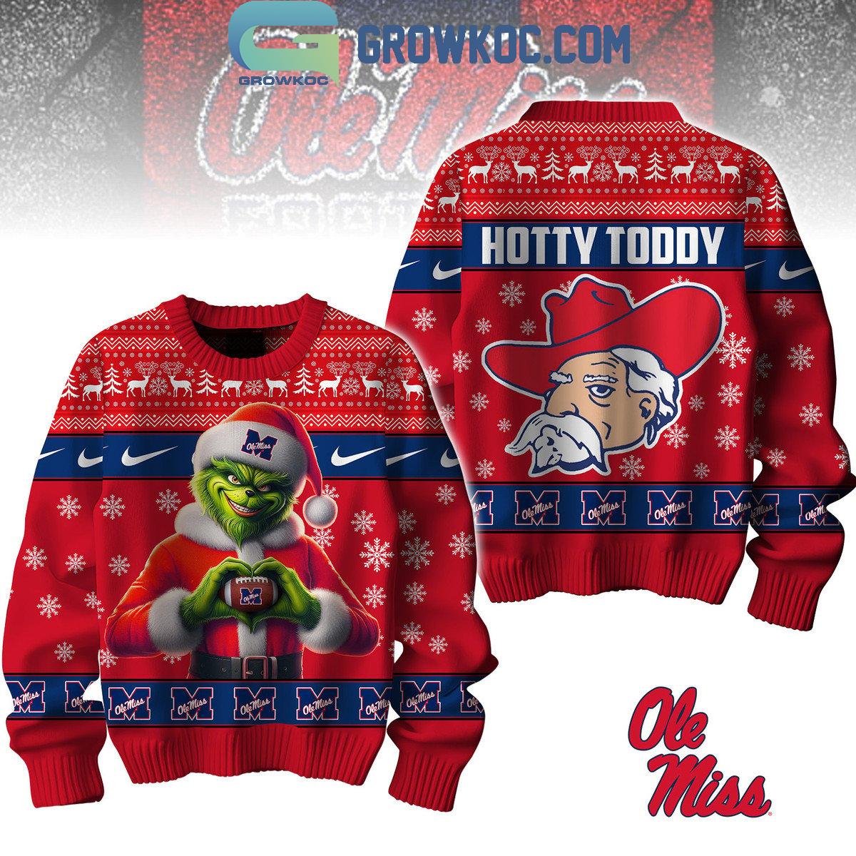 Ole Miss Rebels Hotty Toddy Go Grinch Christmas Ugly Sweater 1 DELqK