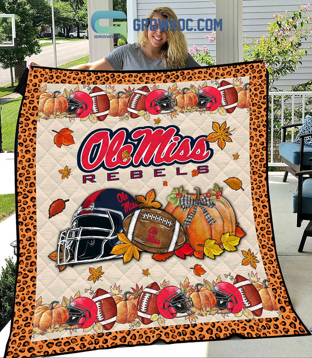 Ole Miss Rebels NCAA Football Welcome Fall Pumpkin Halloween Fleece Blanket Quilt2B1 mK4Yo Ole Miss Rebels NCAA Football Welcome Fall Pumpkin Halloween Fleece Blanket Quilt2B1 mK4Yo