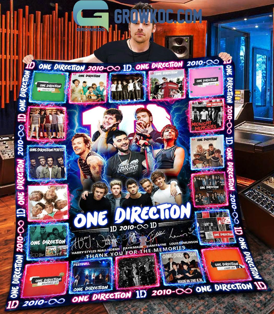 One Direction Since 2010 Thank You For The Memories Fleece Blanket Quilt 1 gzo6y