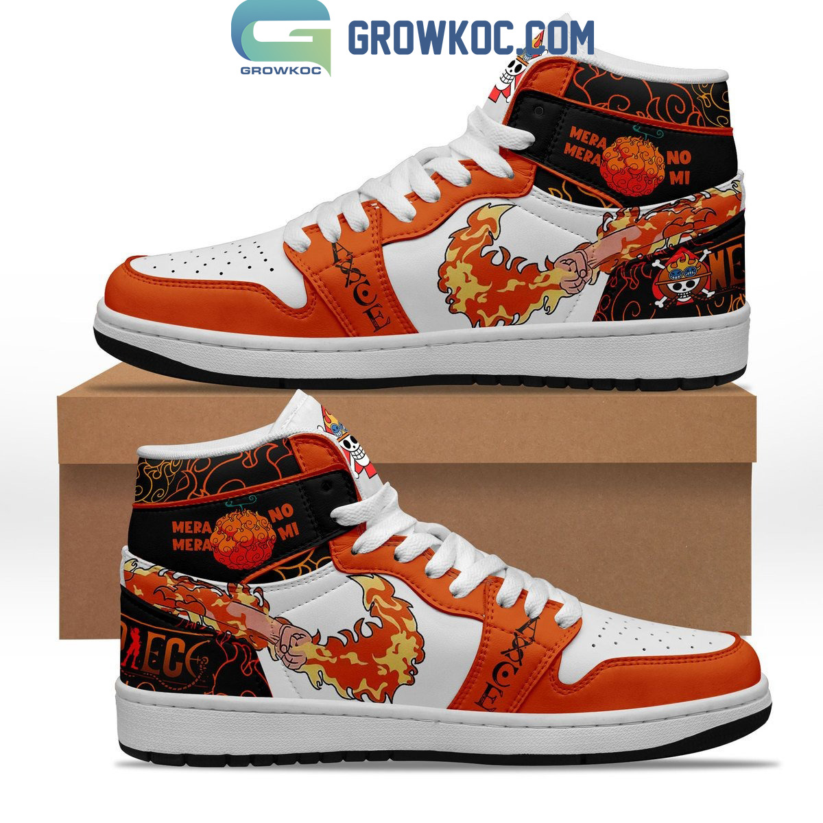 One Piece Ace Mera Mera No Mi Air Jordan 1 Shoes2B1 1EP4K