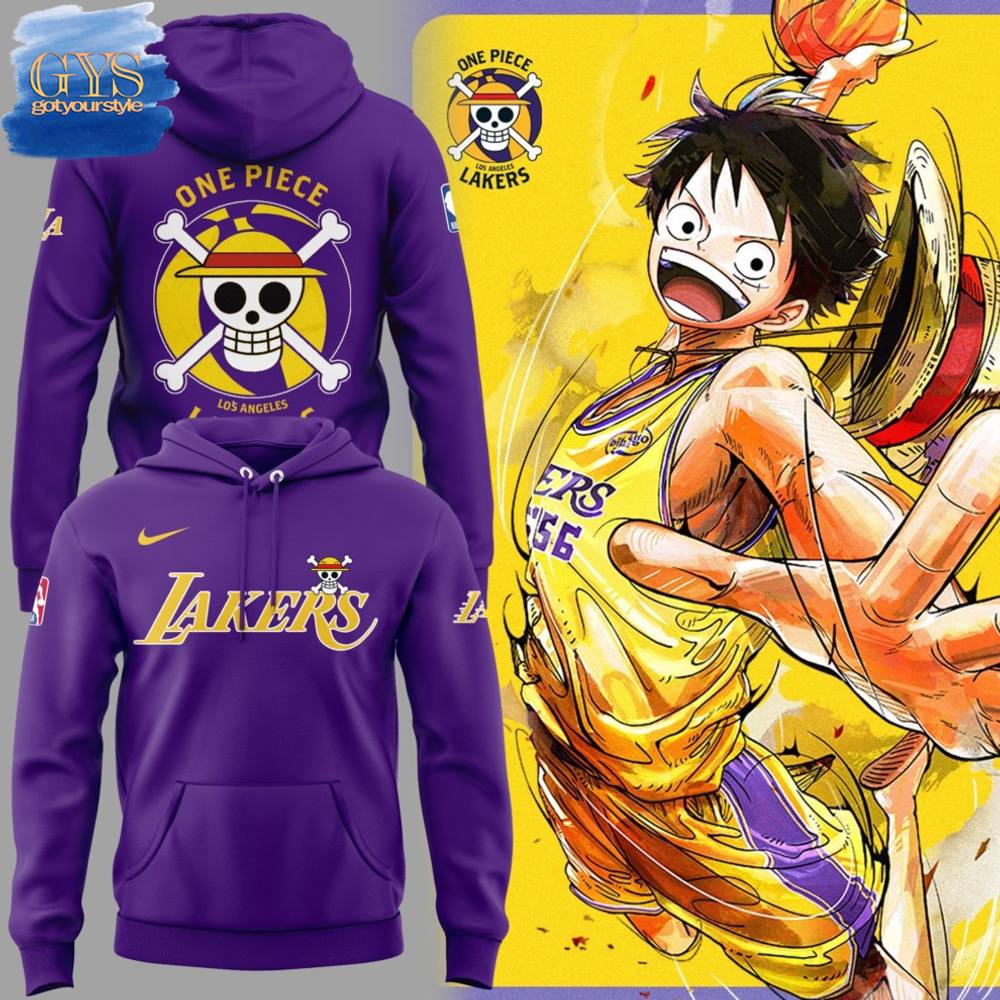 One Piece x LA Lakers Limited Edition Purple Hoodie 1