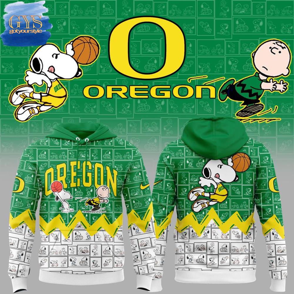 Oregon Ducks Basketball Snoopy And Peanuts Hoodie 1