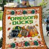 Oregon Ducks NCAA Football Welcome Fall Pumpkin Halloween Fleece Blanket Quilt2B1 BmhxB
