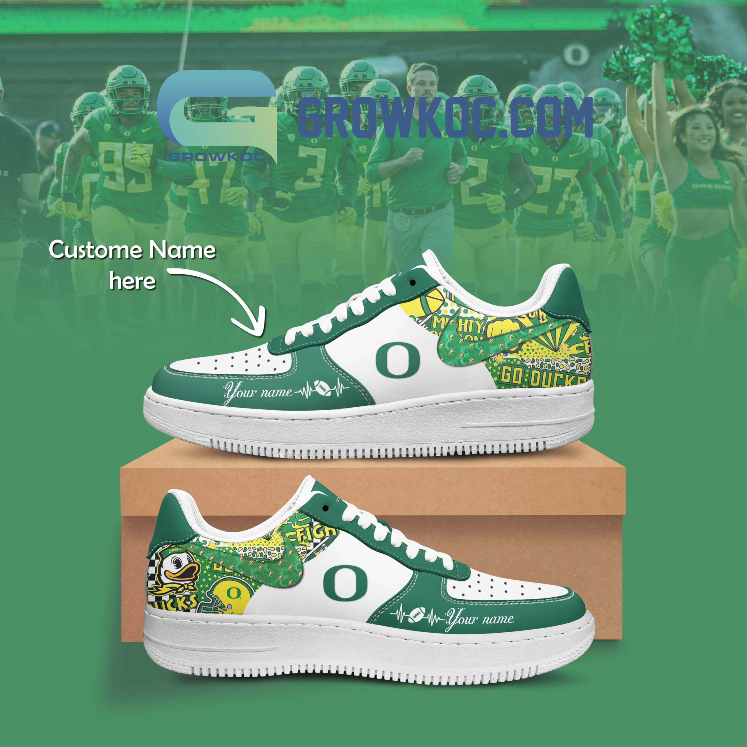 Oregon Ducks Personalized Air Force 1 Shoes2B1 QwyOh