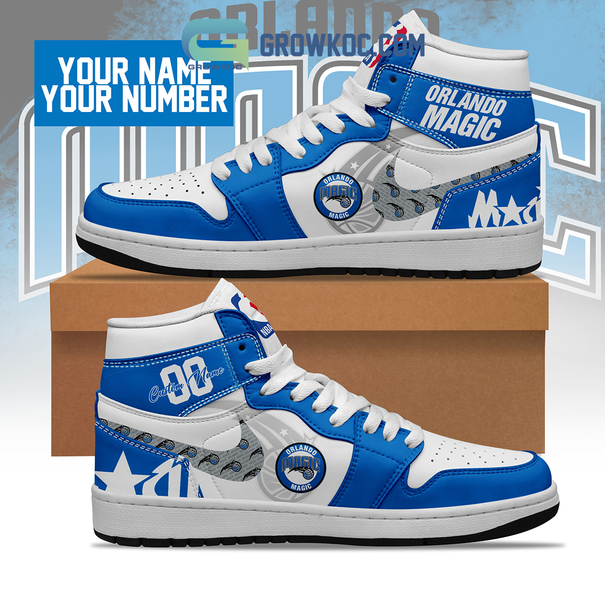 Orlando Magic NBA Personalized Air Jordan 1 Shoes2B1 zxB6p