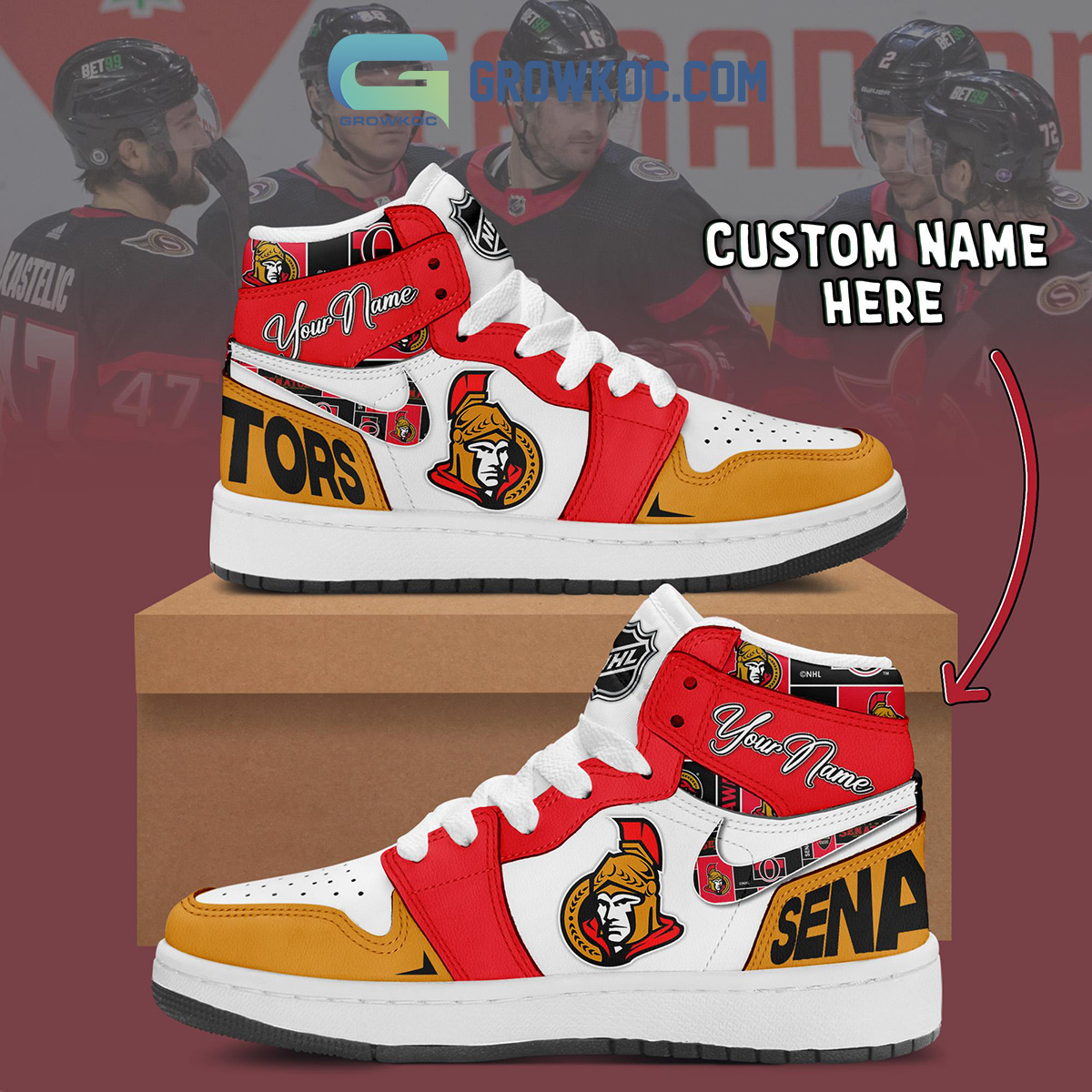 Ottawa Senators NHL Personalized Air Jordan 1 Shoes2B1 4Upvz