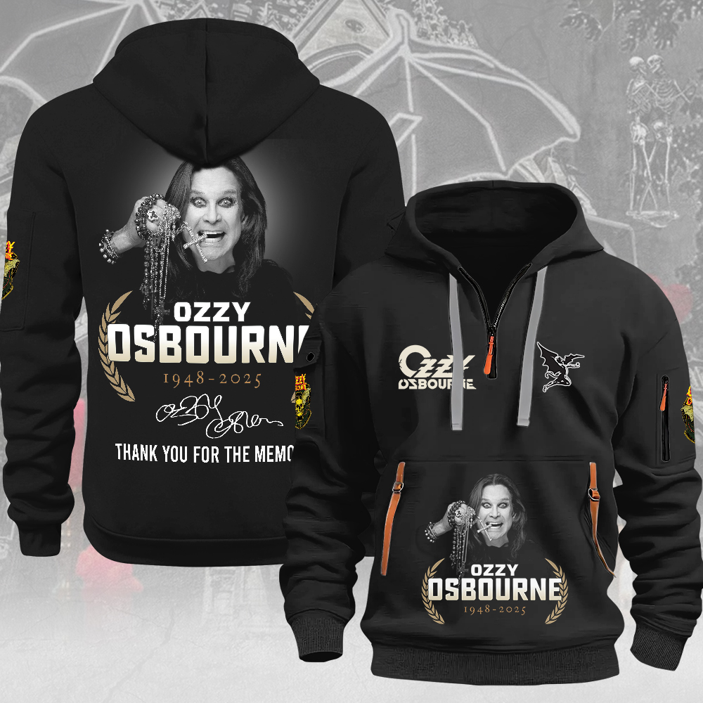 Ozzy Osbourne 2D Quarter Zip Hoodie MAITM12595