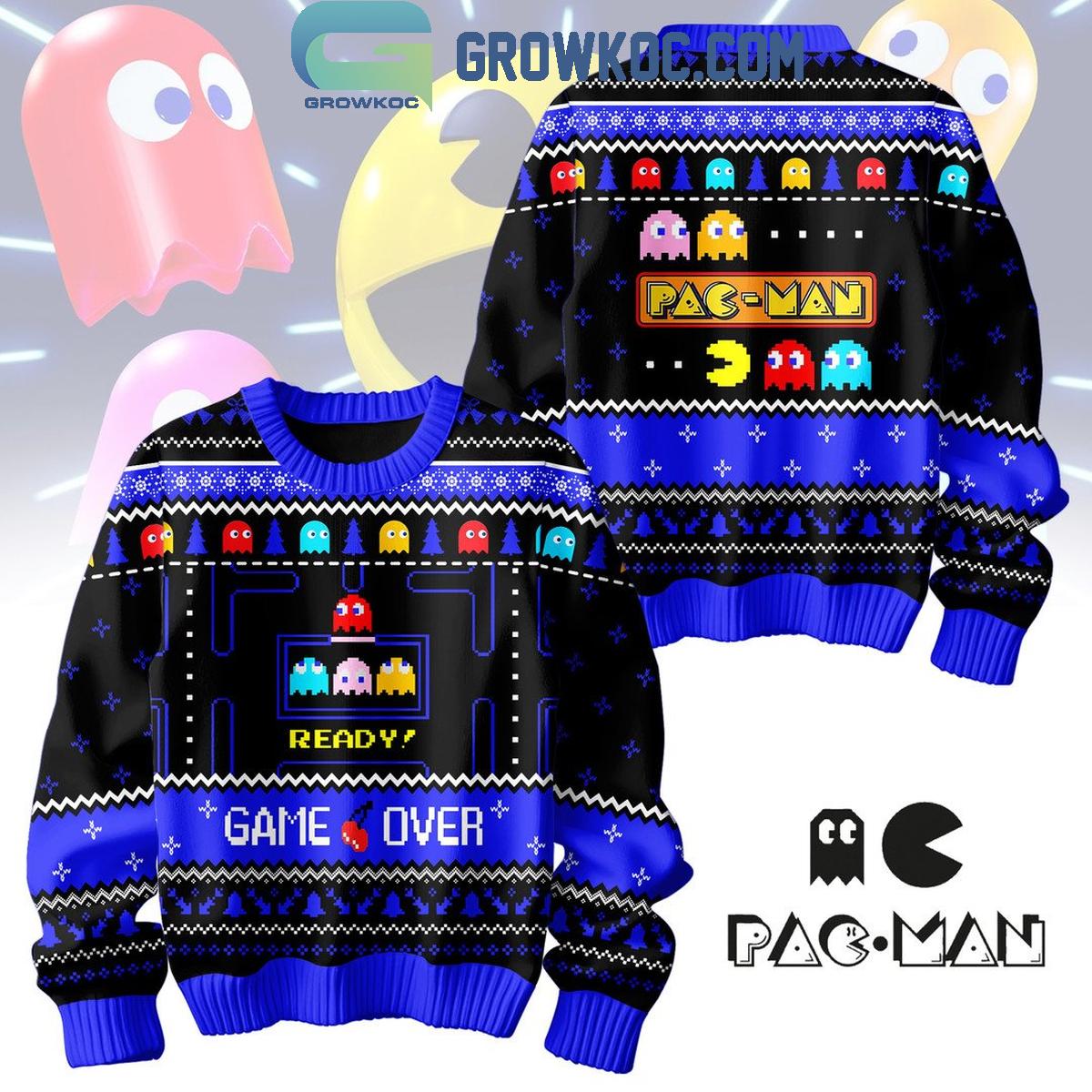 Pac Man Ready 2024 Game Over Christmas Ugly Sweater 1 ZutK5
