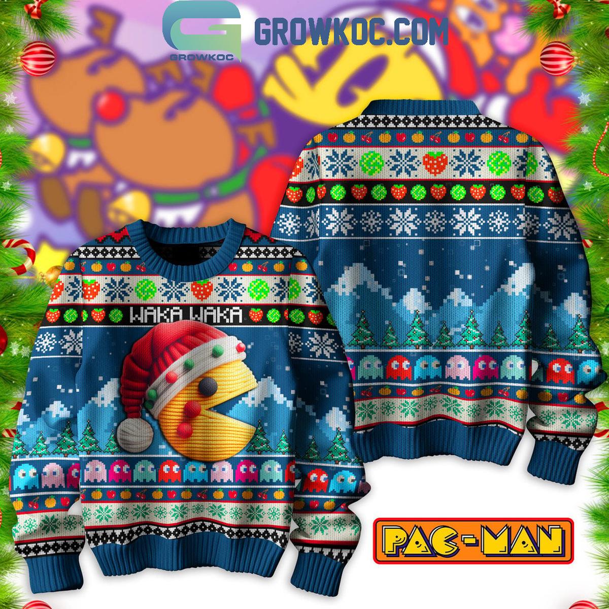 Pac Man Waka Waka 2024 Christmas Ugly Sweater 1 eYyy8