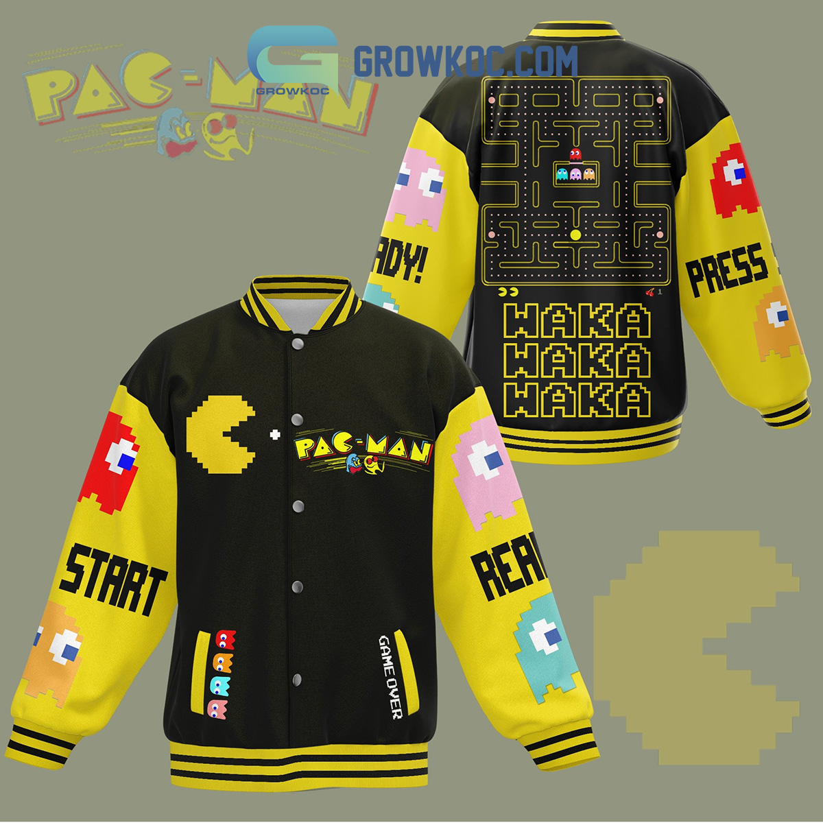 Pac man Waka Waka Baseball Jacket2B1 ZF4RF