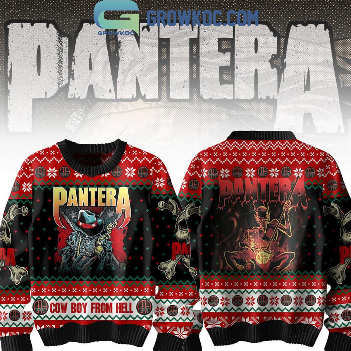 Pantera Cowboy From Hell Christmas Ugly Sweater 1 C115z