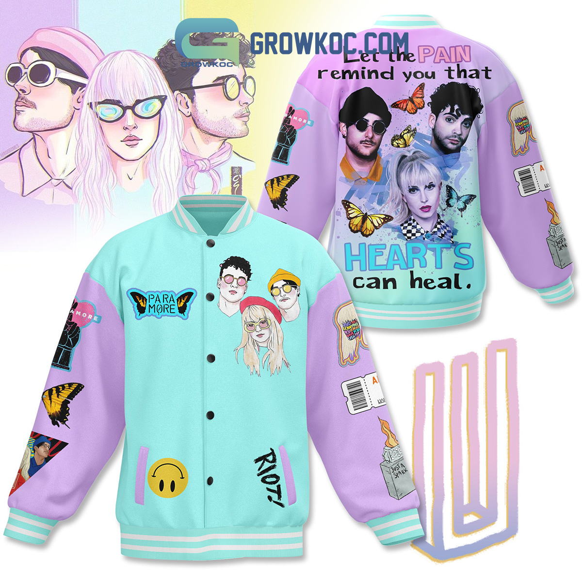 Paramore Let The Pain Remind You Baseball Jacket2B1 lUbWp