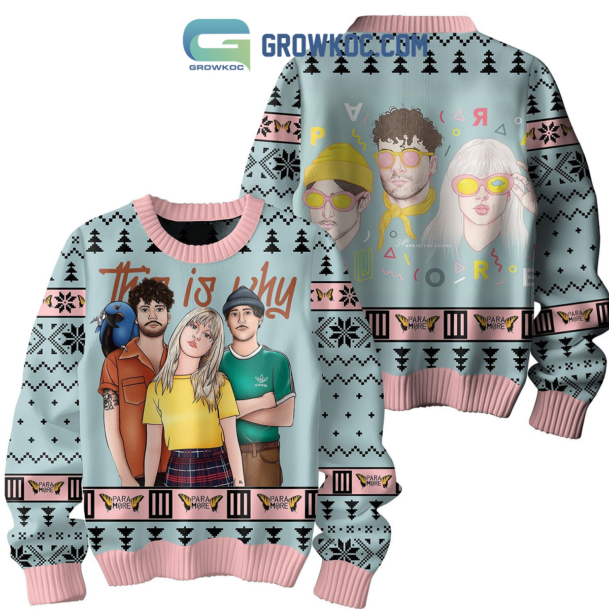 Paramore Rock Band This Is Why Christmas Seasons Greetings Ugly Sweater2B1 g9KNR