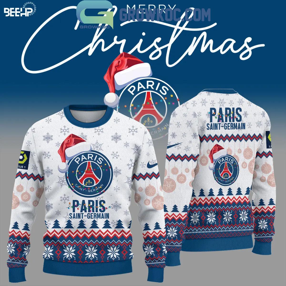 Paris Saint Germain 2024 Merry Christmas And Happy New Year 2025 Ugly Sweater 1 RG8F5