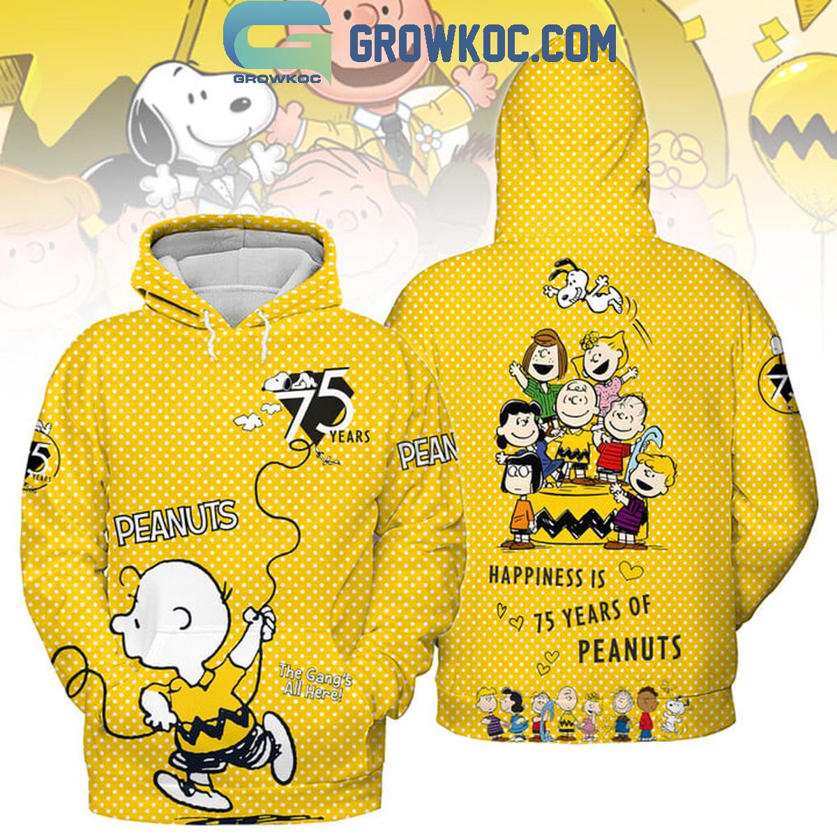 Peanuts The Gangs All Here 75 Years Of The Memories Hoodie T Shirt 1 GFPK1