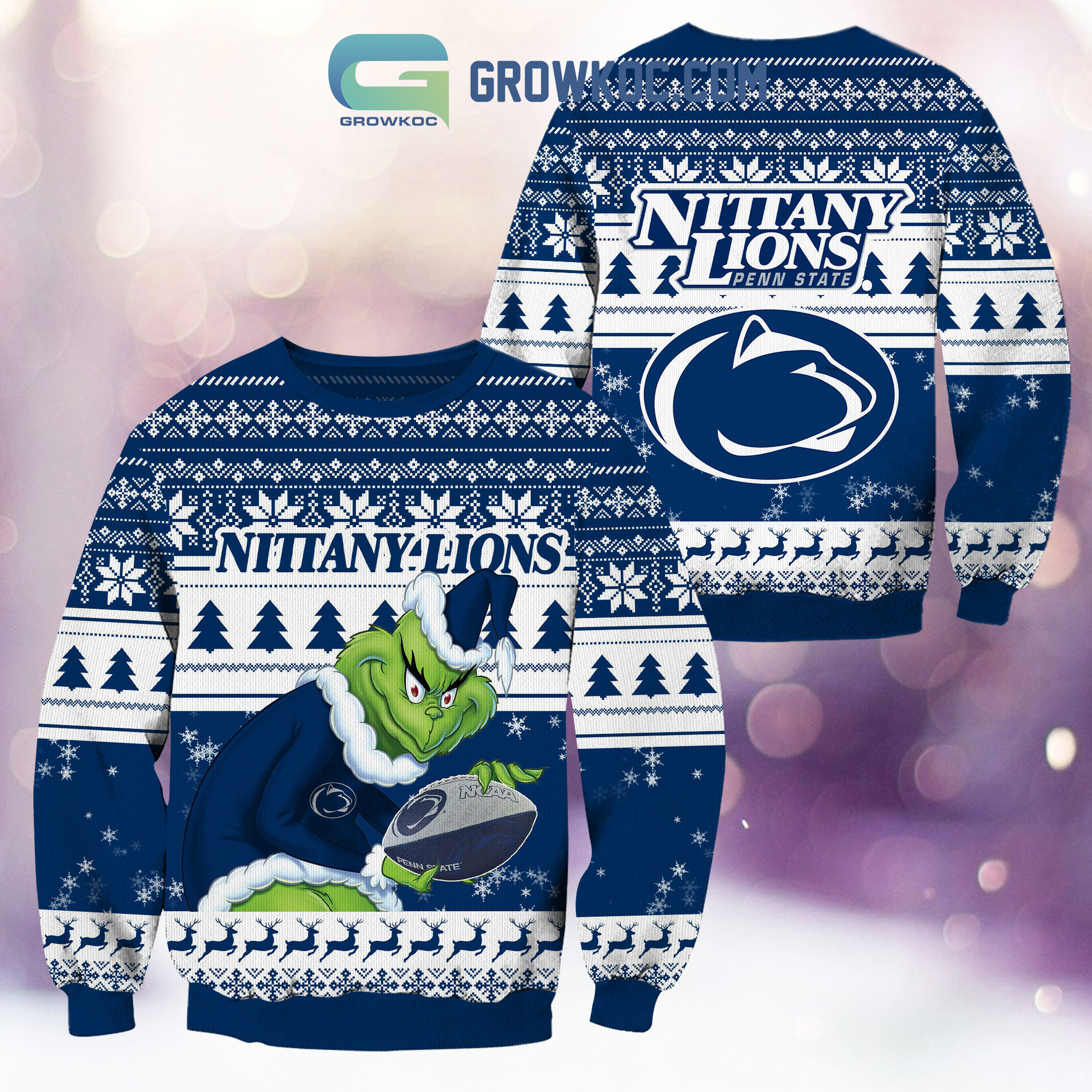 Penn State Nittany Lions Grinch NCAA Christmas Ugly Sweater2B1 GTI5H