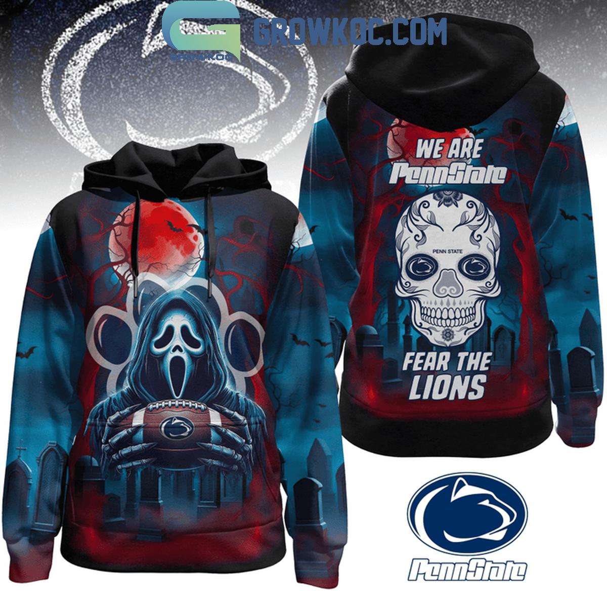 Penn State Nittany Lions We Are Penn State Fear The Lions Halloween Ghost Hoodie T Shirt 1 0BMTk