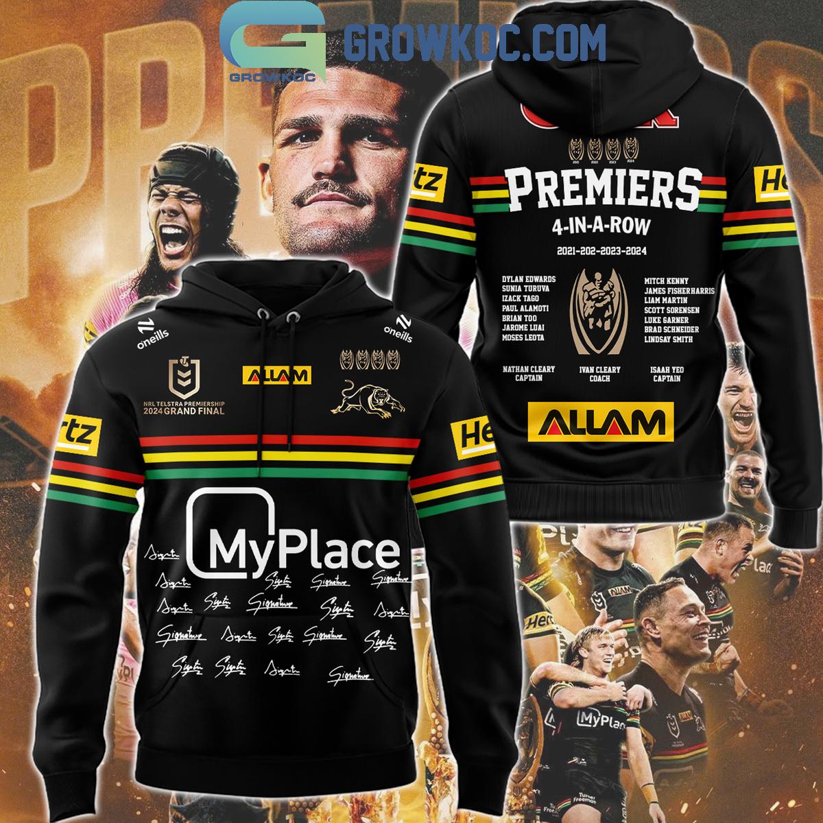 Penrith Panthers OAK Premiers 4 In A Row Champions 2024 Hoodie T Shirt 1 AzwIL