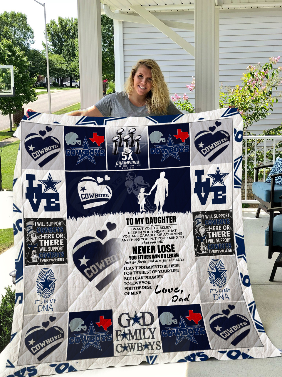 Personalized Dallas Cowboys Quilt Blanket Bedding Set Gifts for Fans 0