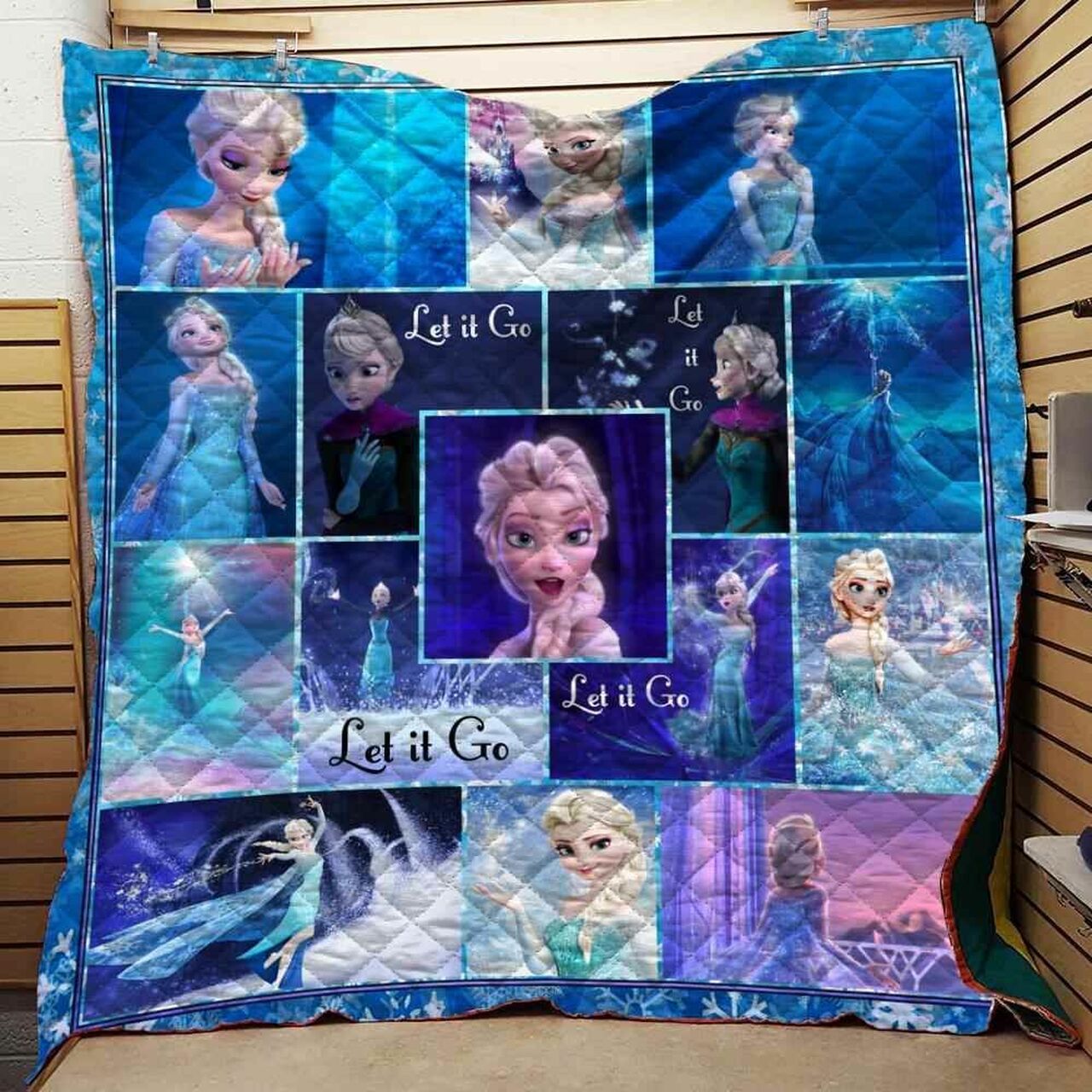 Personalized Elsa Let It Go Quilt Bedding Set for Home Decoration and Family Gifts 0