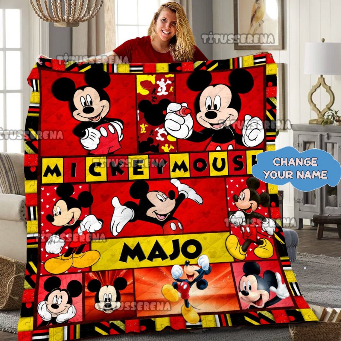 Personalized Mickey Mouse Quilt Blanket Mickey Mouse Fleece Blanket Mickey Mouse Birthday Gifts Christmas Gift For Kids 0 1 1 1 1 1