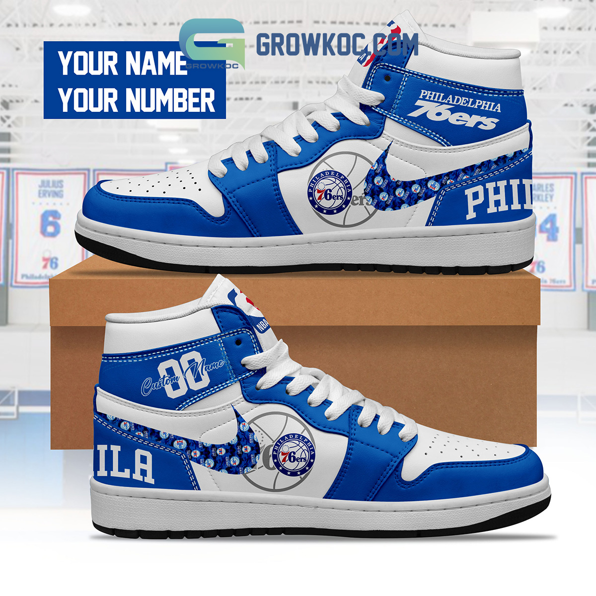 Philadelphia 76ers NBA Personalized Air Jordan 1 Shoes2B1 uXELr