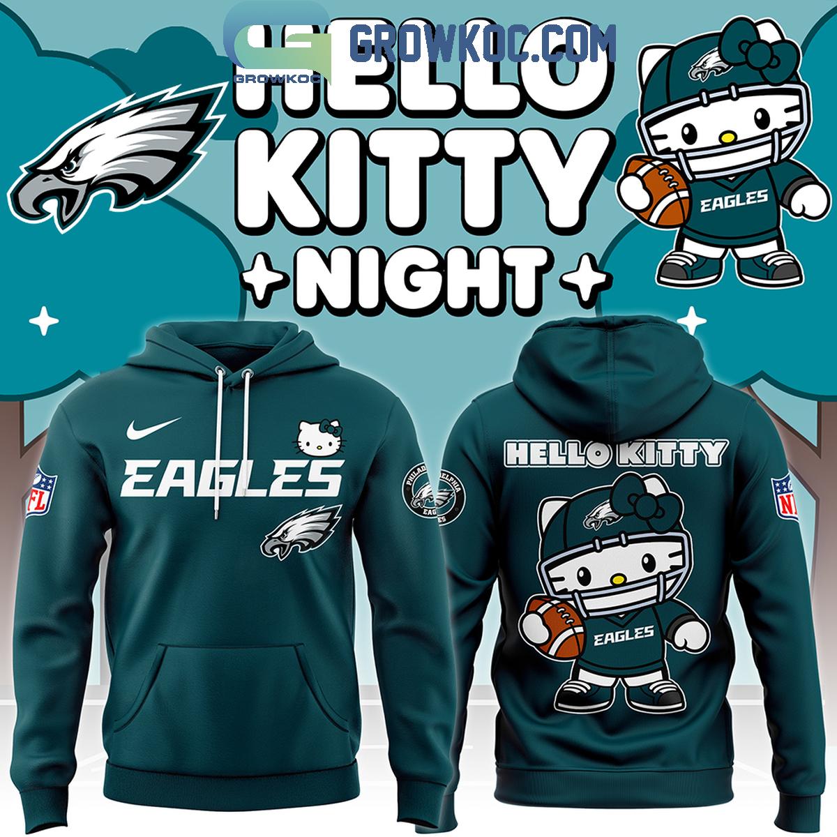Philadelphia Eagles 2024 Hello Kitty Football Gameday Ready Hoodie T Shirt 1 j4VRW