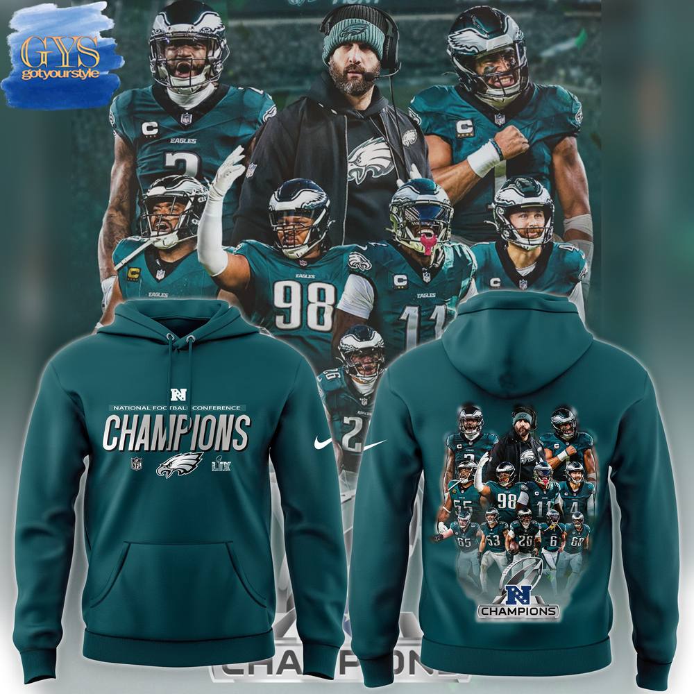 Philadelphia Eagles 2024 NFC Champions Locker Room Limited Edition Hoodie 1