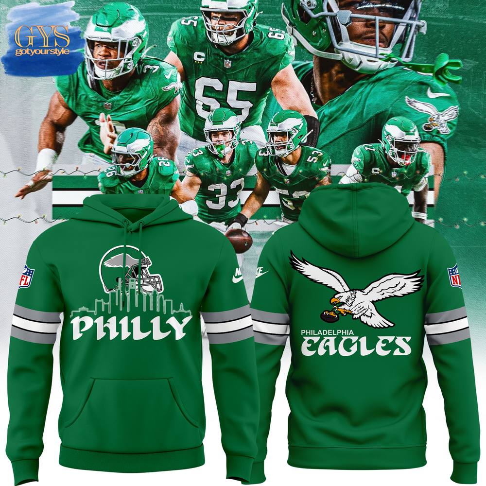Philadelphia Eagles Kelly Green Threads Hoodie 1