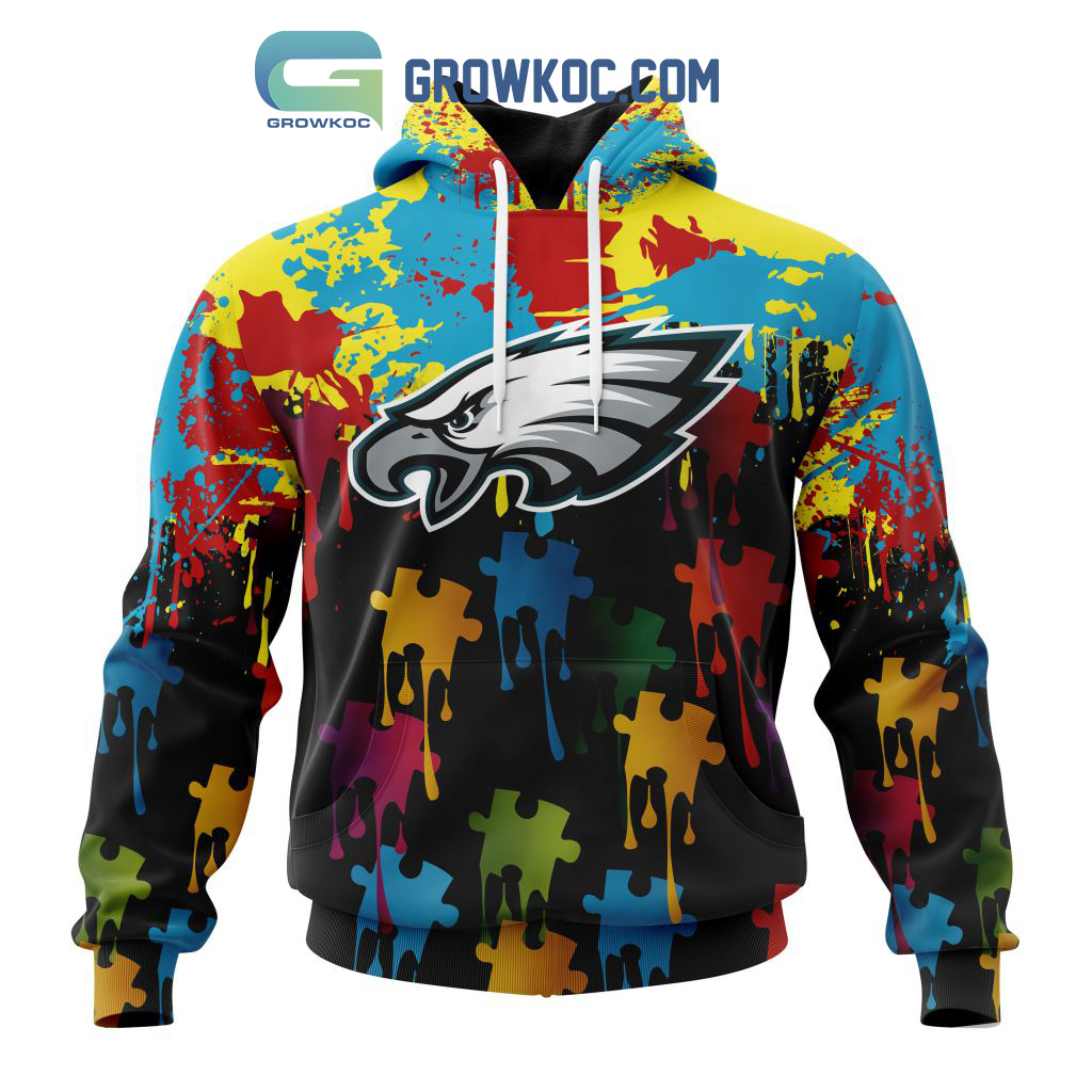 Philadelphia Eagles Personalized Autism Awareness Puzzle Painting Hoodie Shirts2B1 zU3CF