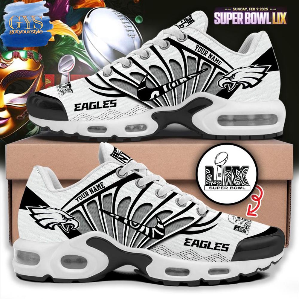 Philadelphia Eagles Super Bowl 2025 Black And White Air Max Plus 1