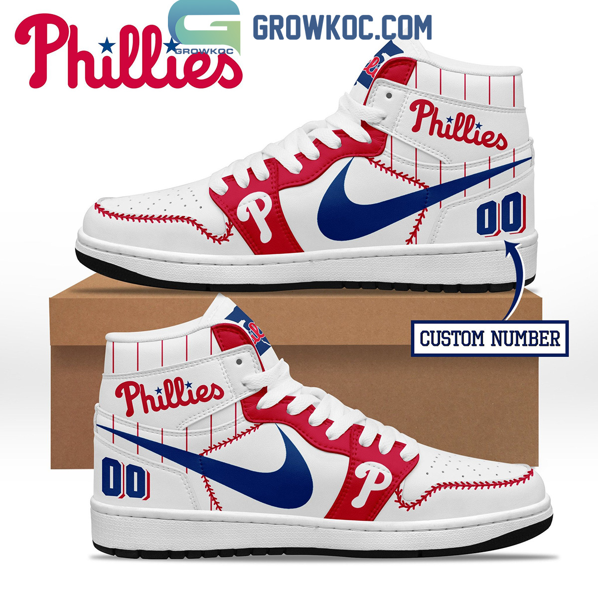 Philadelphia Phillies Baseball Team Love White Personalized Air Jordan 1 Shoes2B1 KqBSR