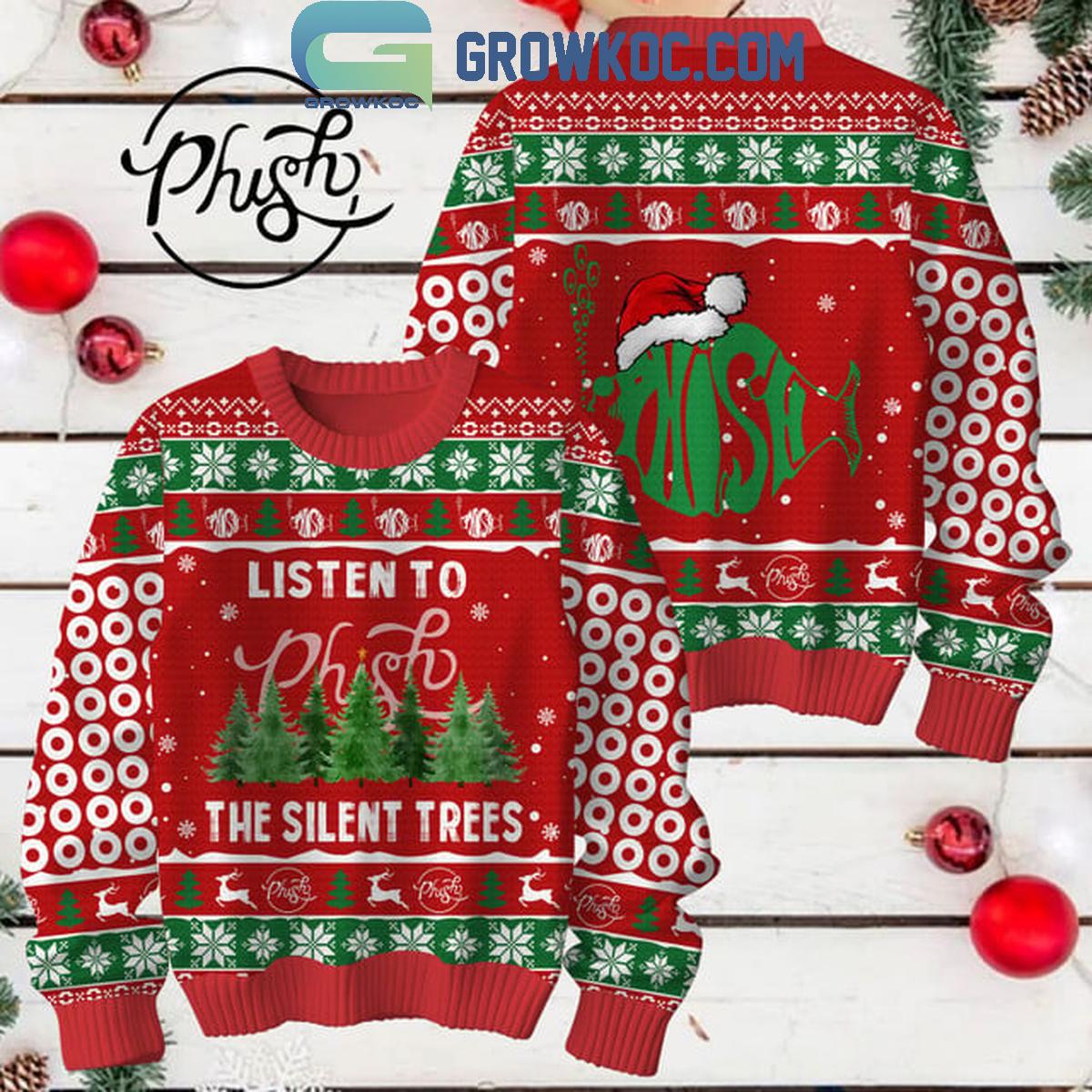 Phish Listen To The Silent Trees Christmas Ugly Sweater 1 qtBNC