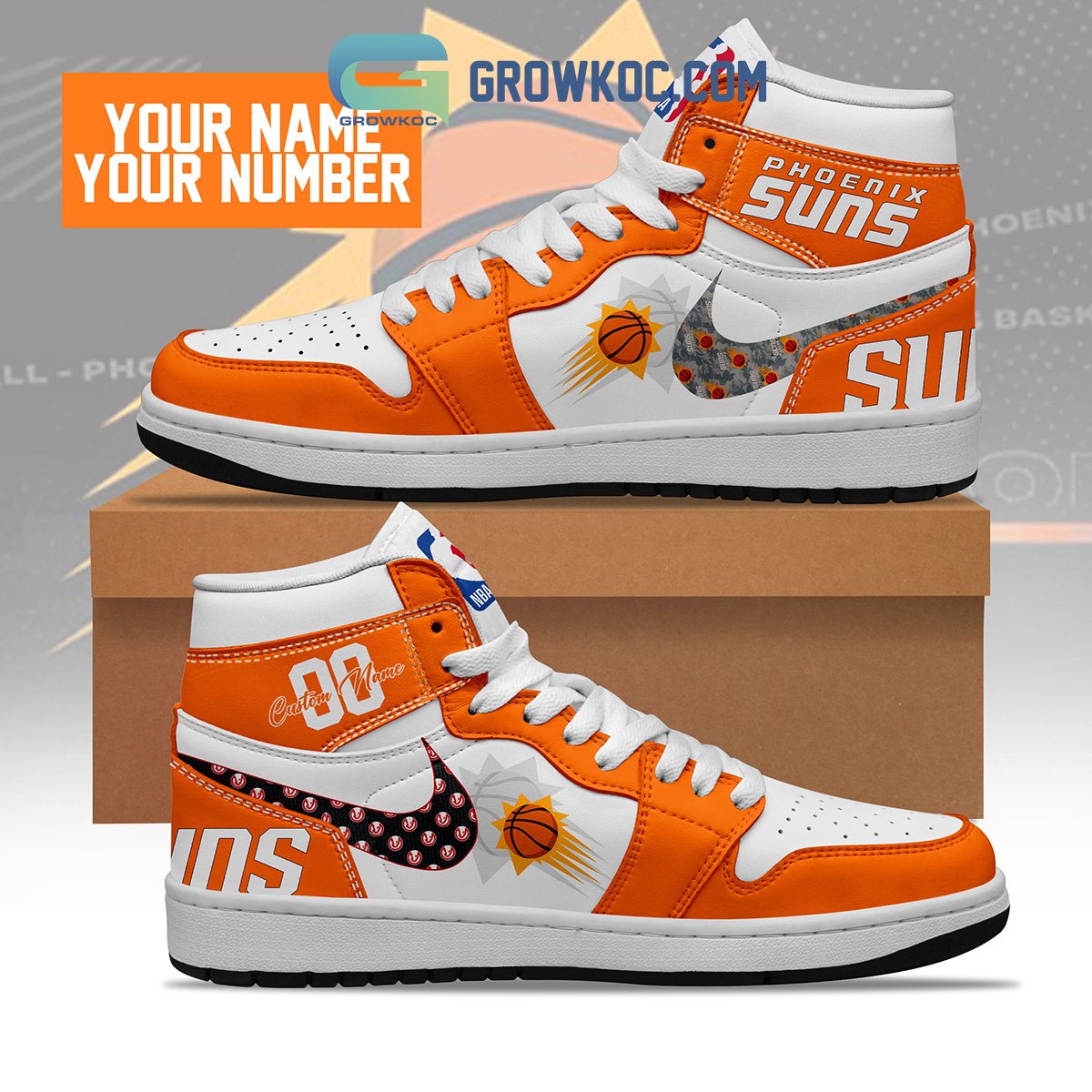 Phoenix Suns NBA Personalized Air Jordan 1 Shoes2B1 0OJJY