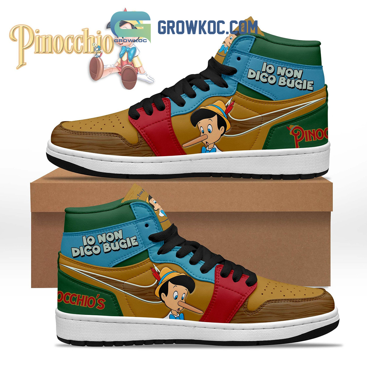Pinocchios Io Non Dico Dugie Air Jordan 1 Shoes2B1 H1DsS